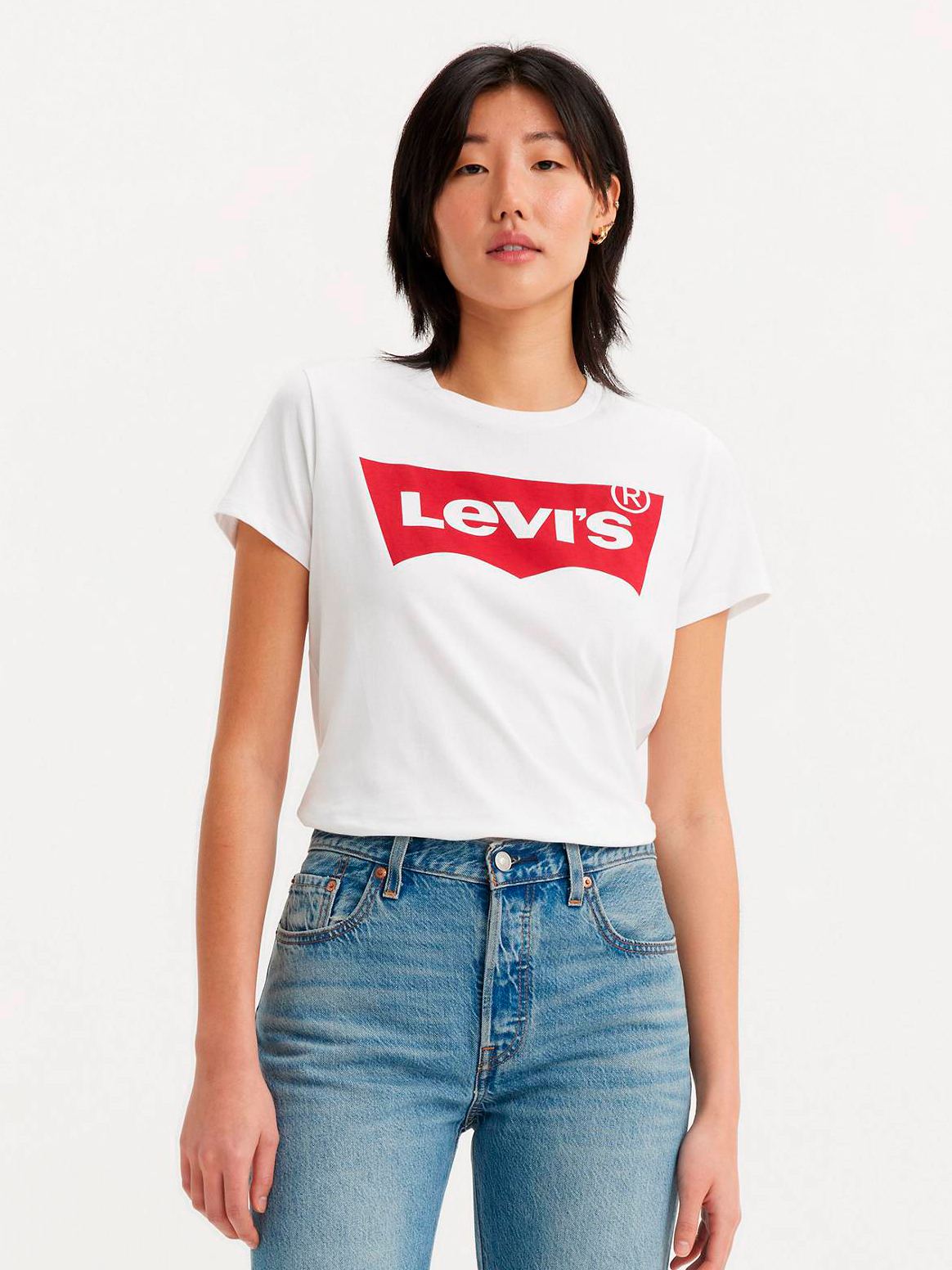 Акція на Футболка бавовняна жіноча Levi's 186321861 XL Біла від Rozetka