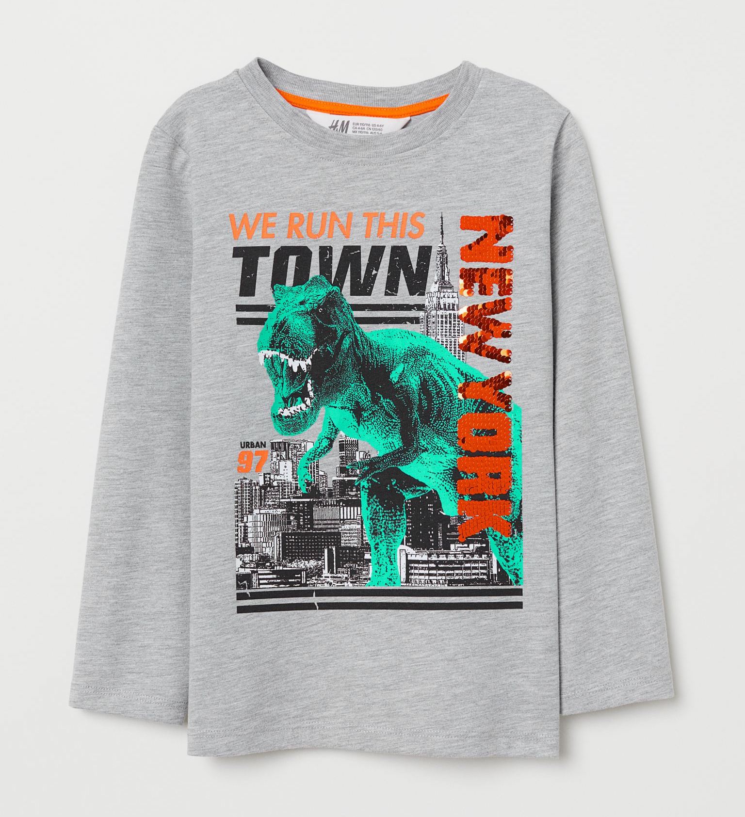 

Реглан для мальчика H&M 122-128 размер серый 0687411