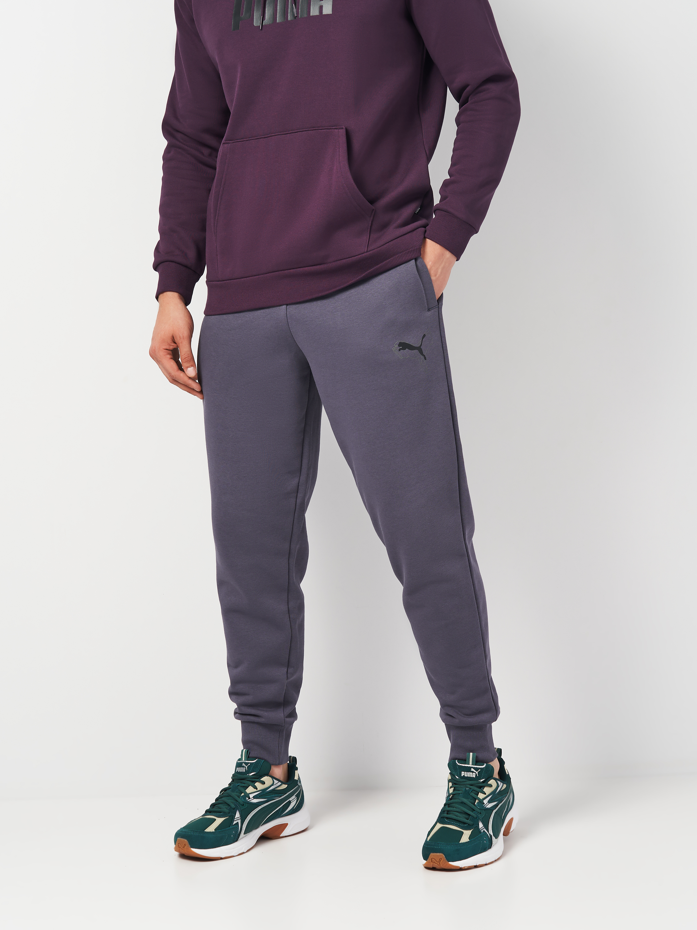 Акція на Спортивні штани чоловічі Puma Ess+ Logo Lab Cat Sweatpants 68380069 S Сірі від Rozetka