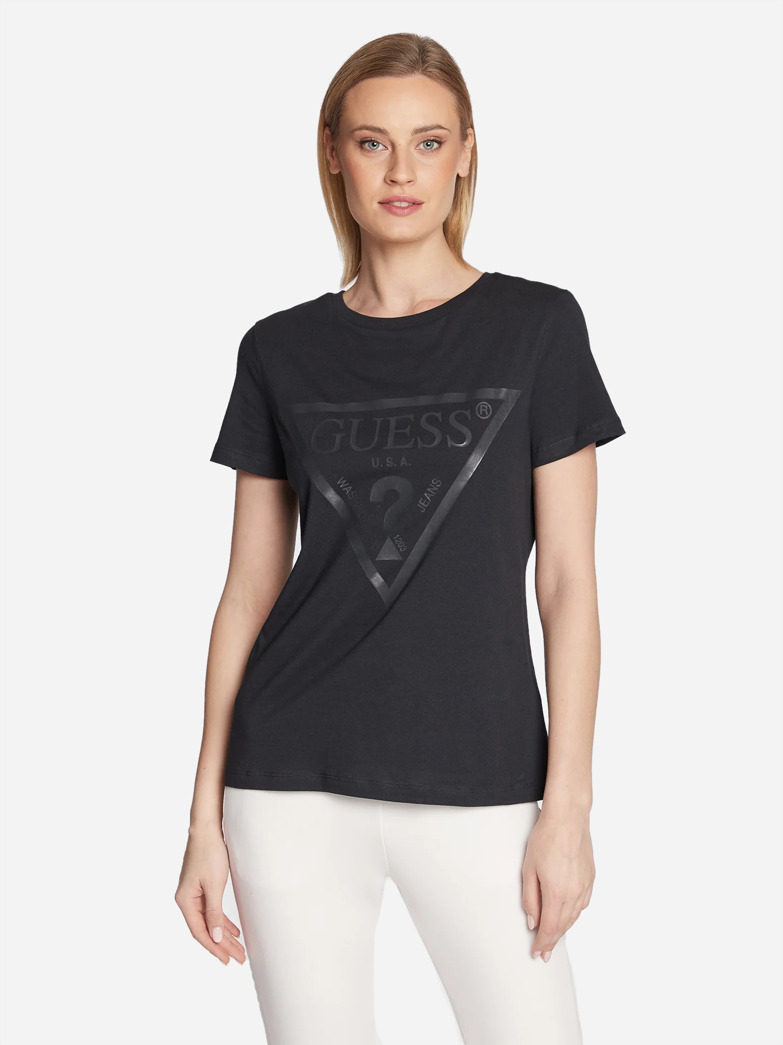 Акція на Футболка бавовняна жіноча Guess V2YI07-K8HM0-G7FQ L Сіра від Rozetka