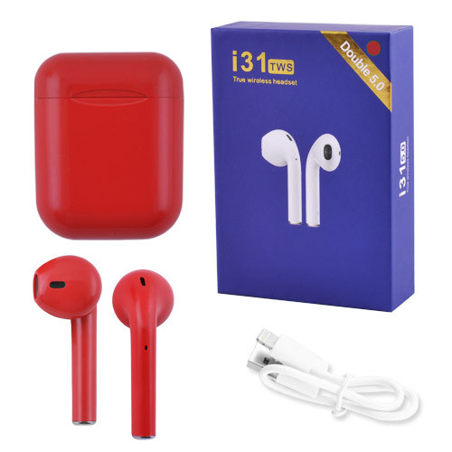 

Беспроводные bluetooth наушники Sensor i31 5.0 с кейсом red