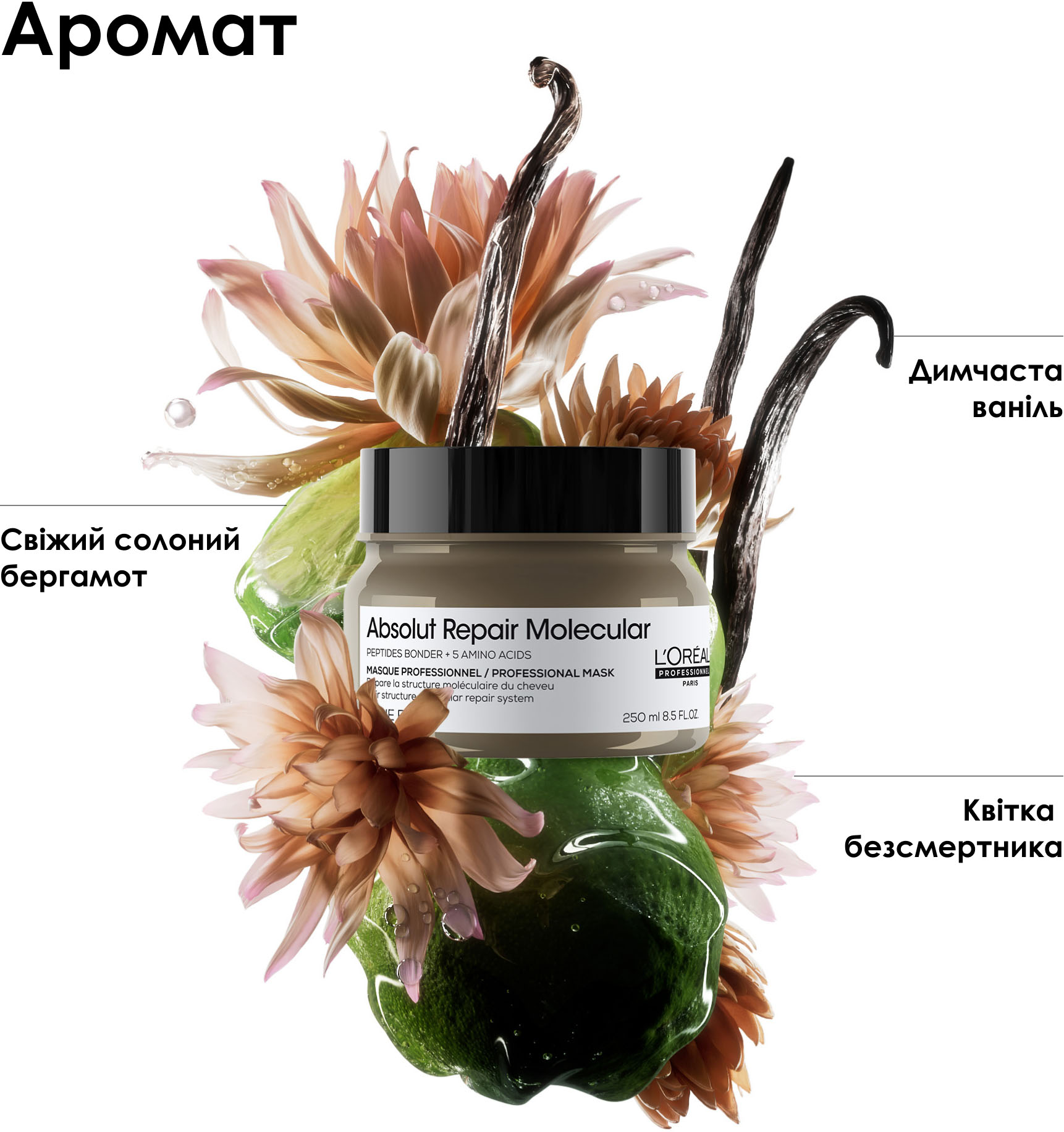Професійна концентрована маска L'Oreal Professionnel для молекулярного відновлення структури пошкодженого волосся 250 мл (3474637217884) — фото 6