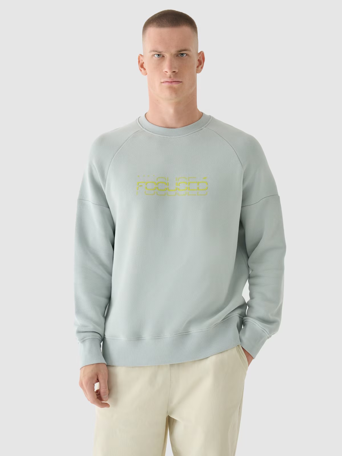 Акція на Світшот чоловічий 4F Sweatshirt M1255 4FWAW24TSWSM1255-25S XL Сірий від Rozetka