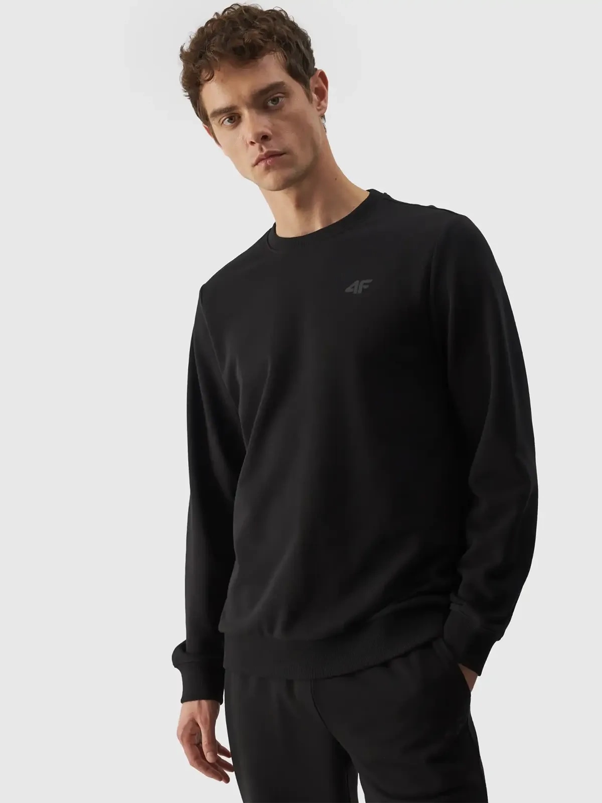 Акція на Світшот чоловічий 4F Sweatshirt M1465 4FWMM00TSWSM1465-20S S Чорний від Rozetka