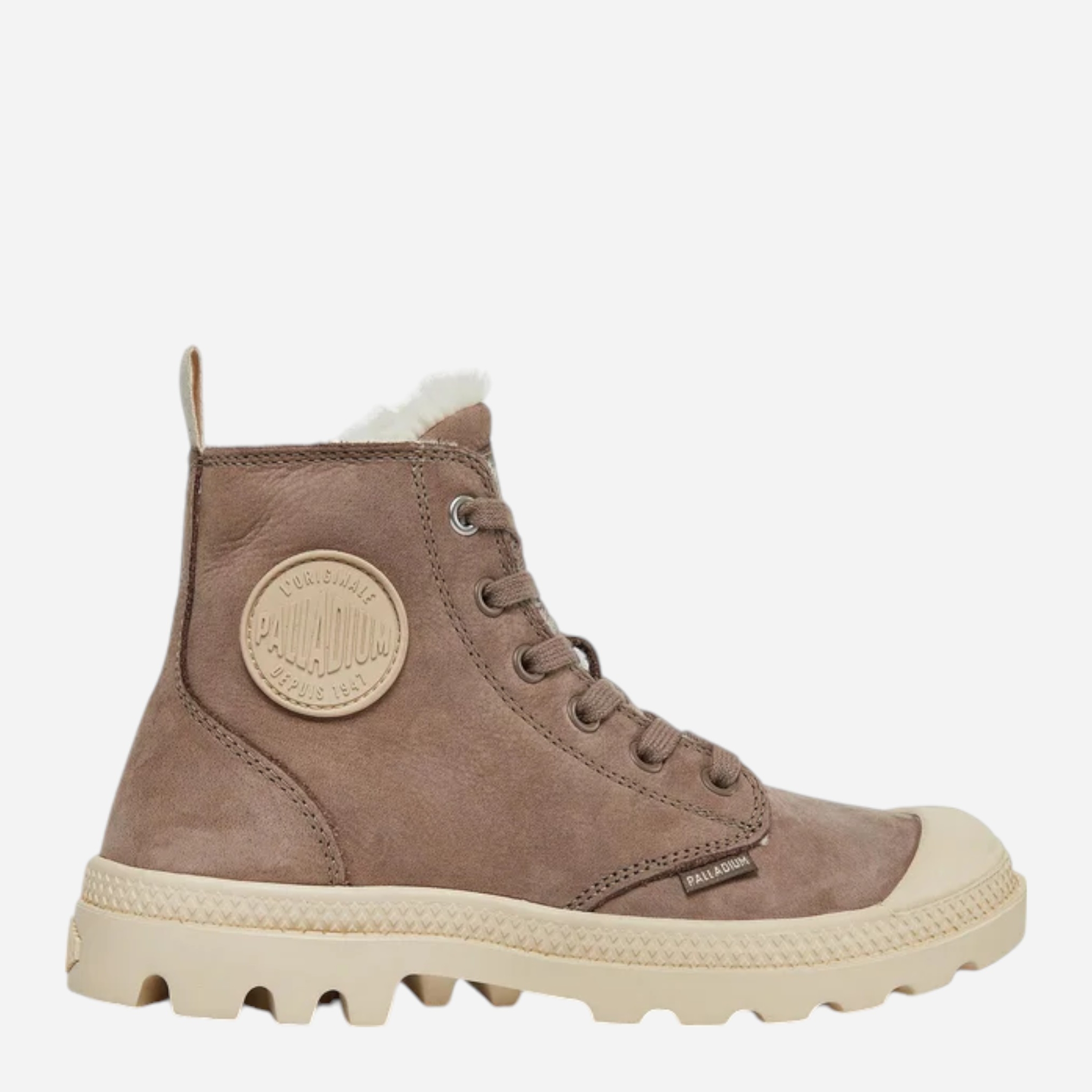 Акція на Жіночі зимові черевики високі Palladium Pampa Hi Zip Wl 95982-212-M 39.5 (6UK) 25 см Світло-коричневі від Rozetka