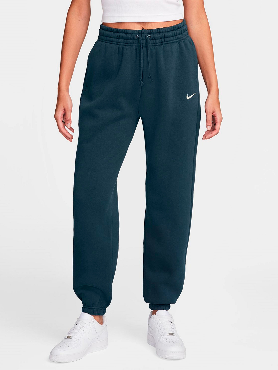 Акція на Спортивні штани на флісі жіночі Nike W Nsw Phnx Flc Hr Os Pant 2 FZ5996-478 M Зелені від Rozetka