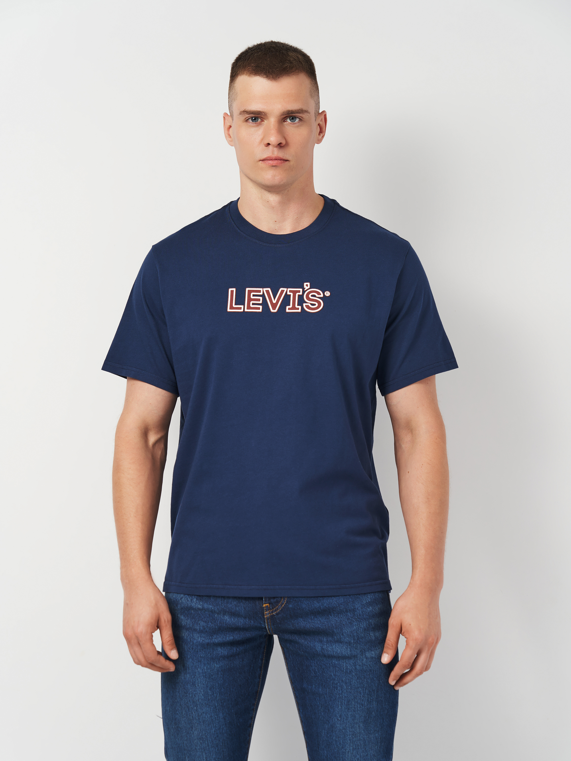 Акція на Футболка бавовняна довга чоловіча Levi's 16143-1489 XL Синя від Rozetka