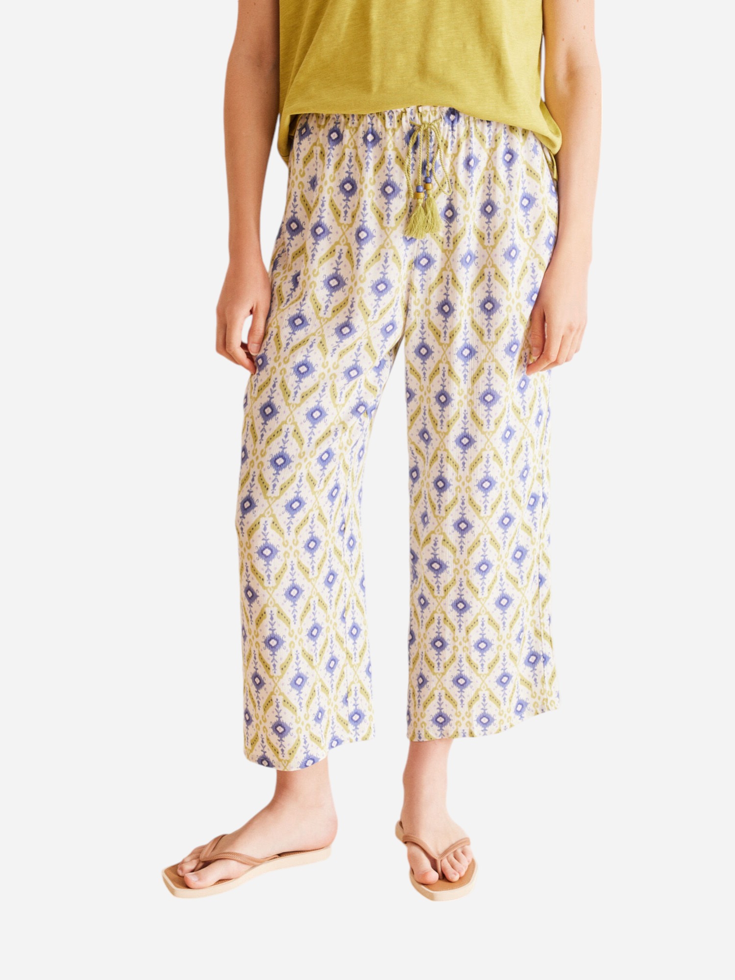 Акція на Піжамні штани жіночі з віскози Women'Secret Mmc Ikat Pant Fr 3708433 S Сині від Rozetka