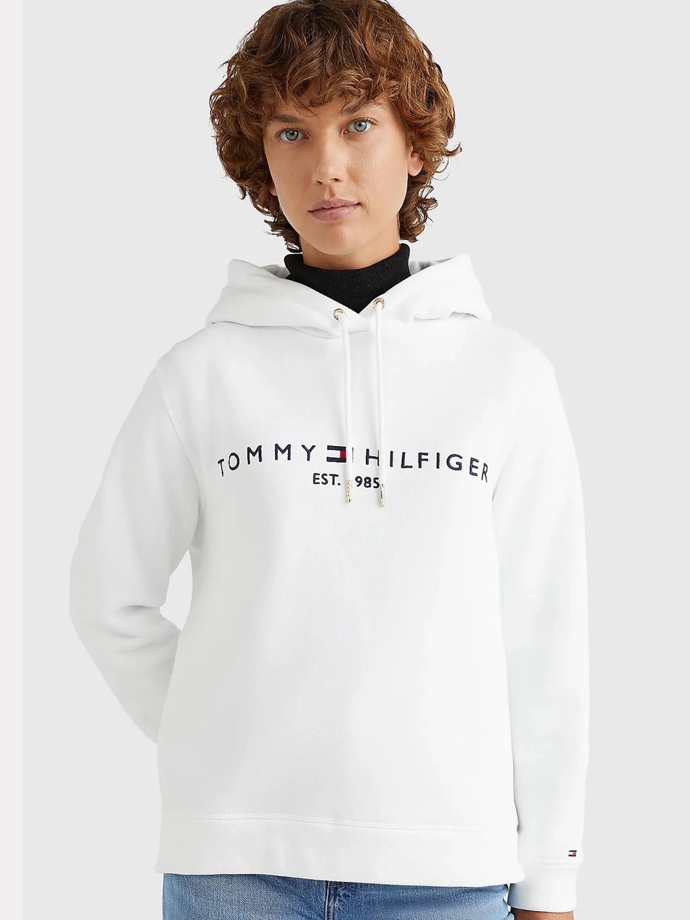 Акція на Худі жіноче Tommy Hilfiger WW0WW31998-YBR M Біле від Rozetka