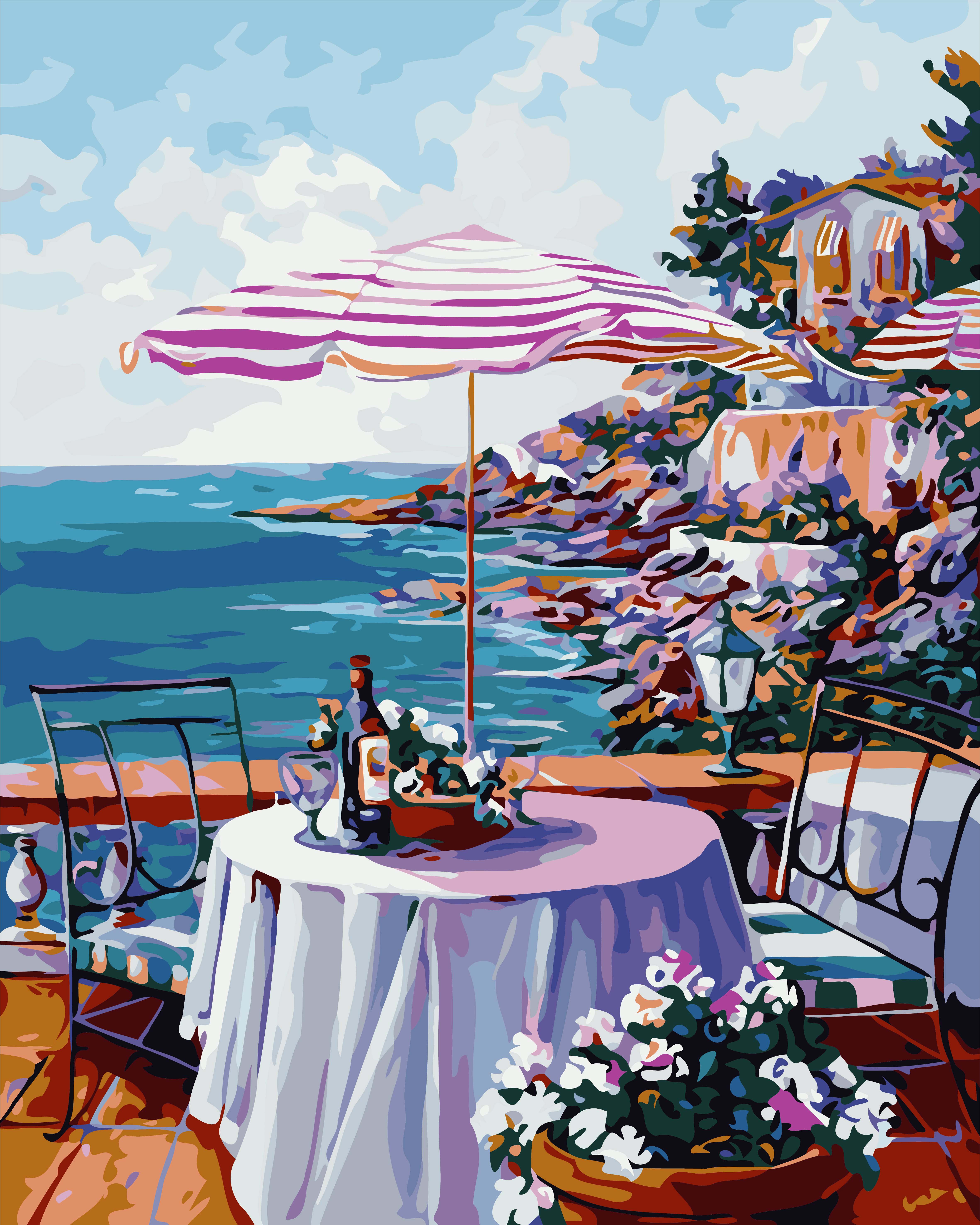 

Картина по номерам "Кафе у моря" 40*50см (AS0715)