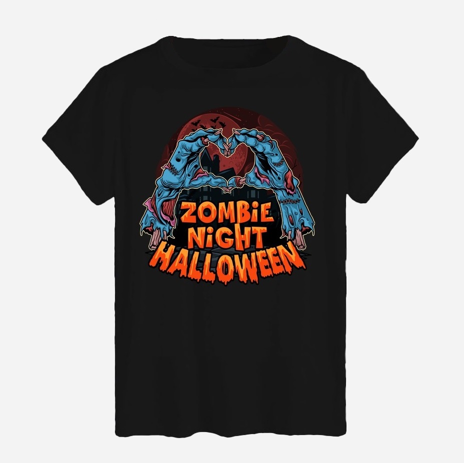 Акція на Футболка бавовняна довга чоловіча Likey Zombie night halloween M150-2331 S Чорна від Rozetka