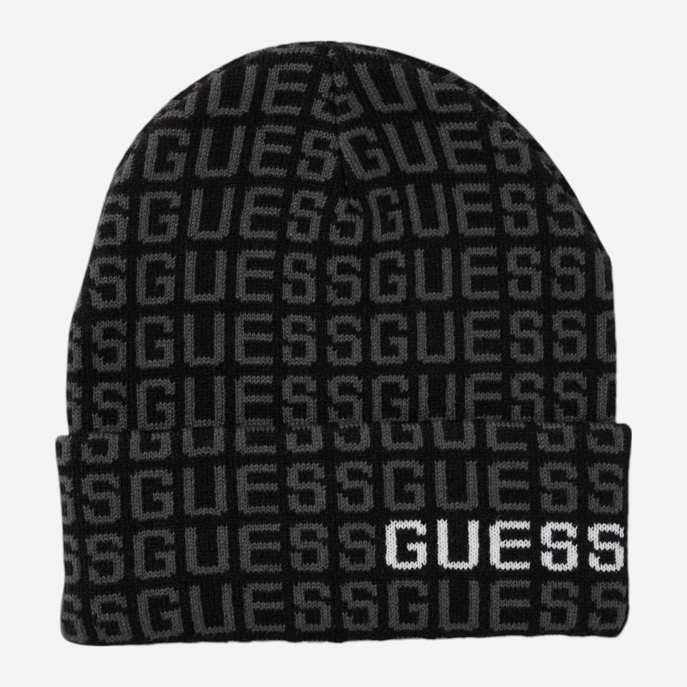 Акція на Шапка-біні чоловіча Guess 888411230 One Size Чорна від Rozetka