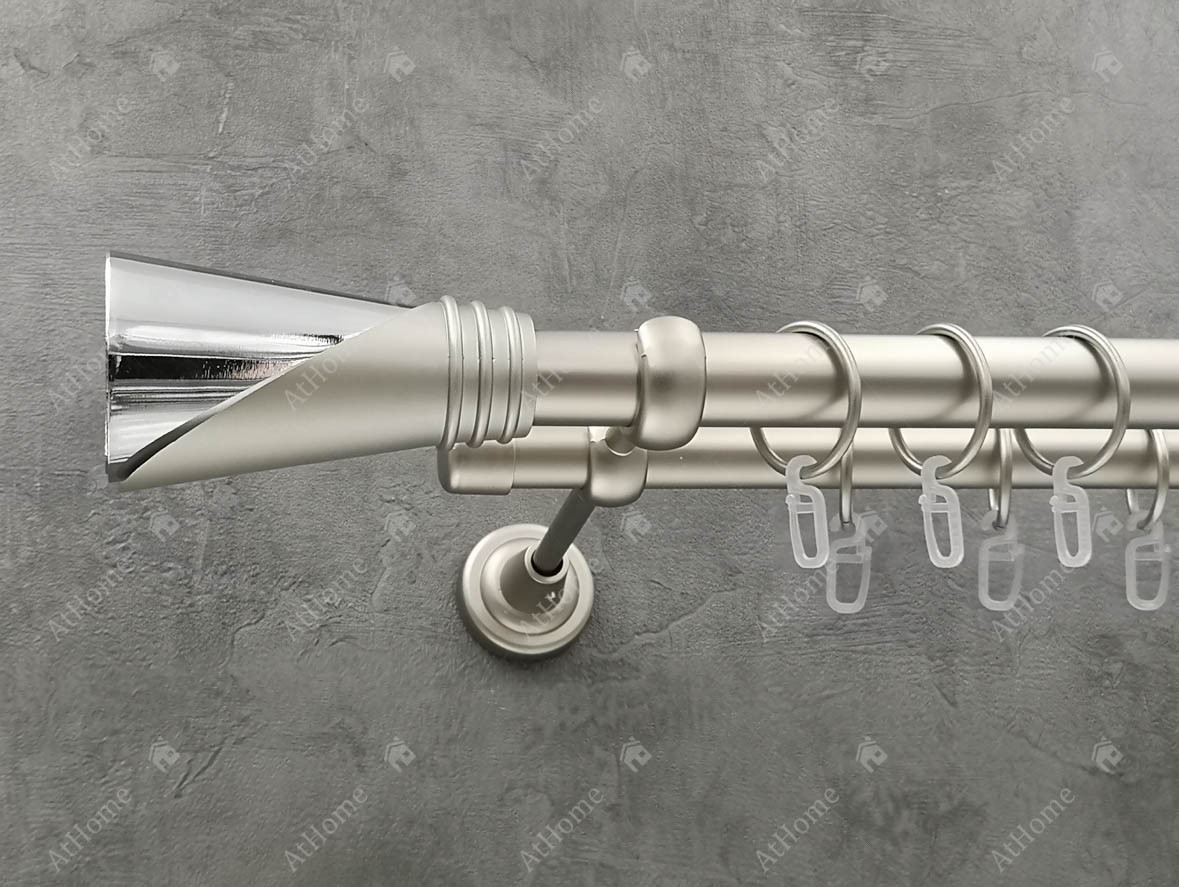 

Карниз Quadrum Дункан 160 см двойной Сатин 25/19 мм гладкая (кольца с крючками)
