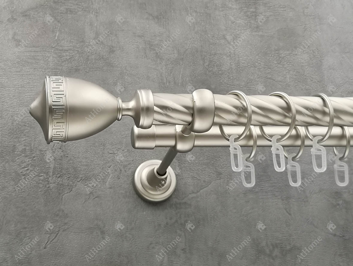 

Карниз Quadrum Афина 200 см двойной Сатин 25/19 мм витая (кольца с крючками)