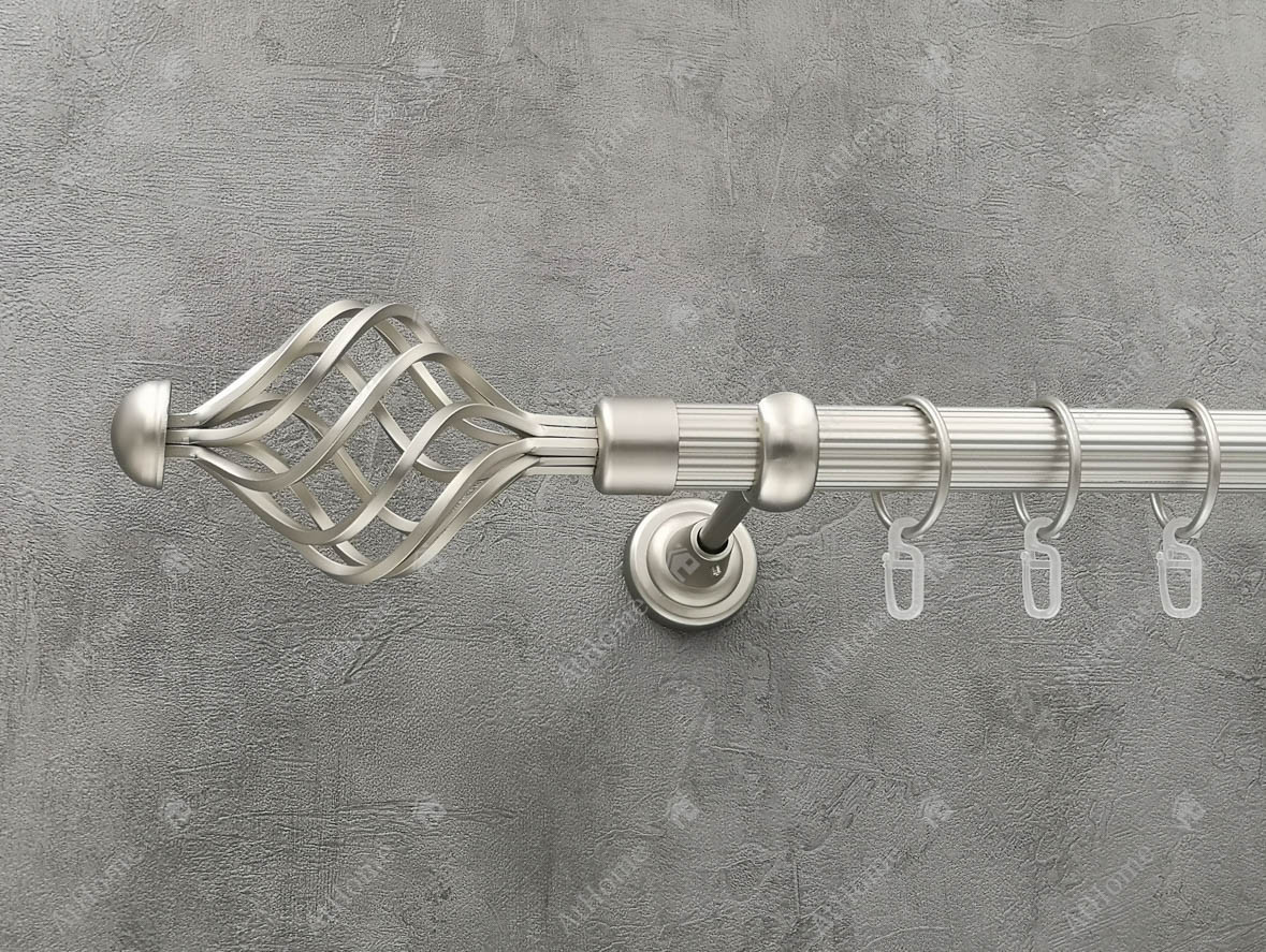 

Карниз Quadrum Арезо 300 см одинарный Сатин 25 мм рифленая (кольца с крючками)