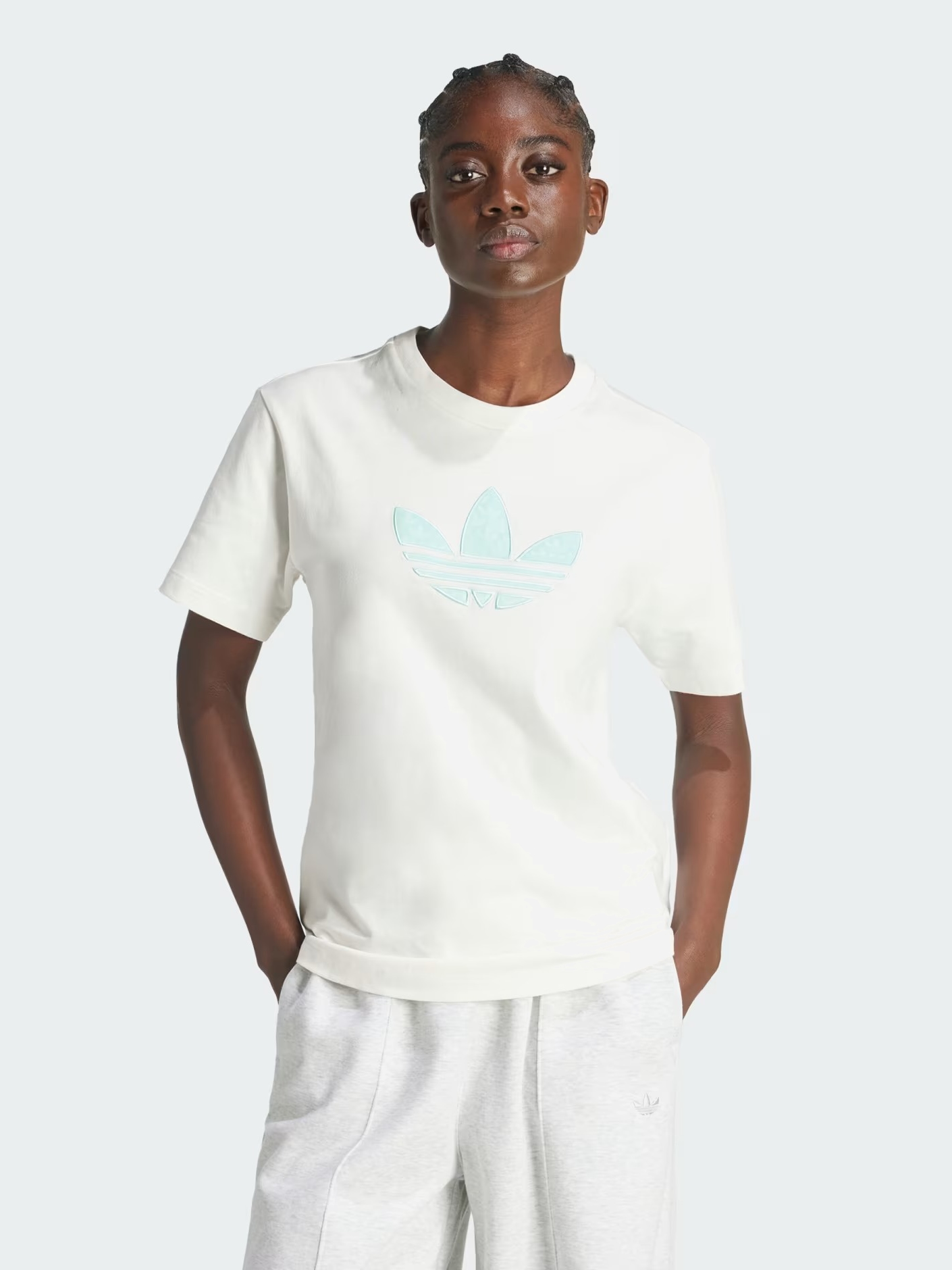 Акція на Футболка бавовняна жіноча Adidas Monogram Tee Clowhi IS3867 S Біла від Rozetka