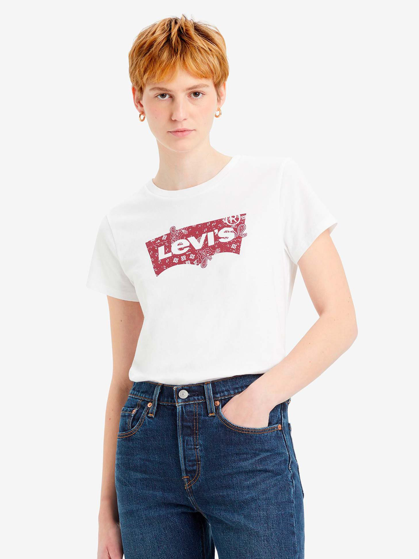 Акція на Футболка бавовняна жіноча Levi's 17369-2799 XL Біла від Rozetka