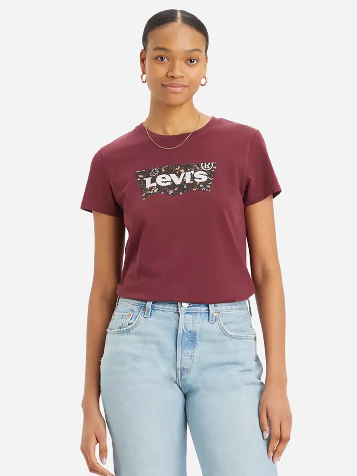 Акція на Футболка бавовняна жіноча Levi's 17369-2776 S Бордова від Rozetka