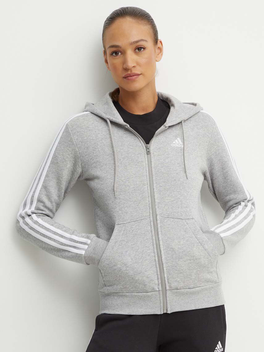 Акція на Толстовка на блискавці з капюшоном жіноча Adidas W 3S Fl Fz Hd IM0236 XS Mgreyh/White від Rozetka