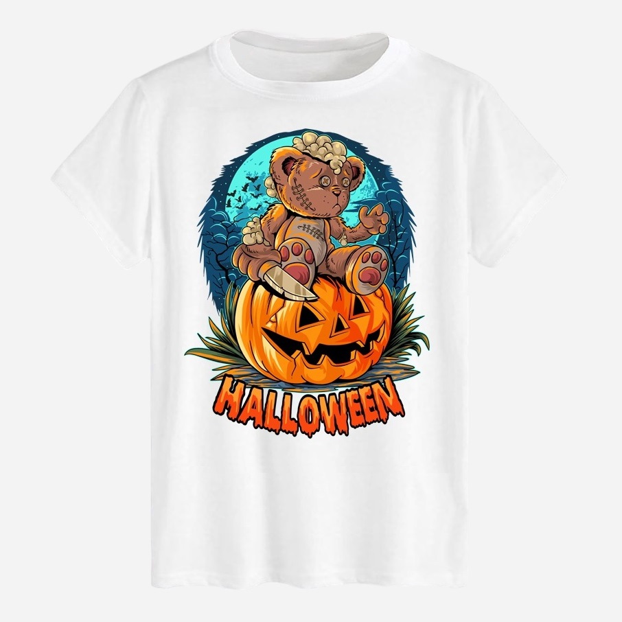 Акція на Футболка бавовняна довга чоловіча Likey Halloween M150-2308 L Біла від Rozetka