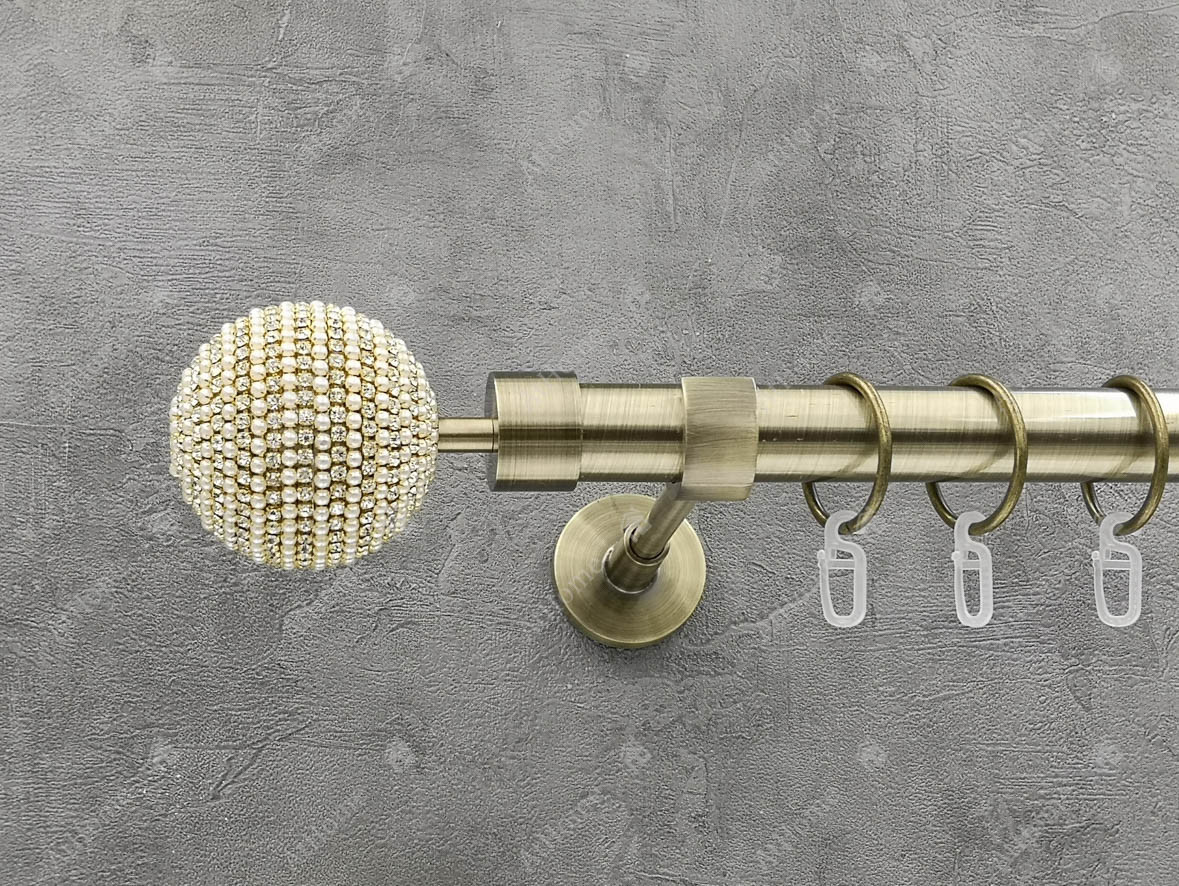 

Карниз Quadrum Карера 300 см одинарный модерн Антик 25 мм гладкая (кольца с крючками)