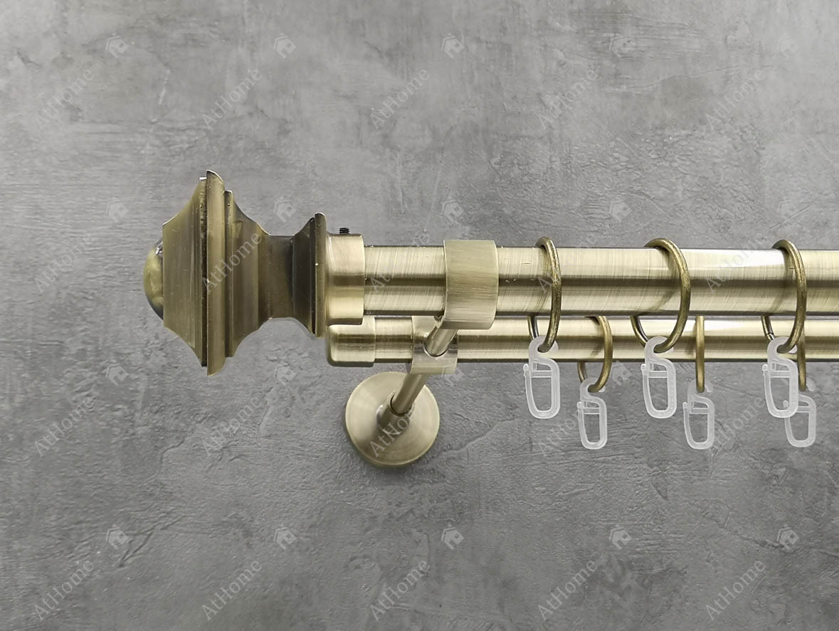 

Карниз Quadrum Борджеза 320 см двойной модерн Антик 25/19 мм гладкая (кольца с крючками)