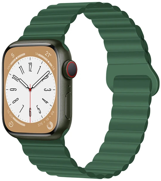 Ремінець Drobak Silicone Magnetic Link для Apple Watch Series 10 / 11 42mm Army Green (898951)