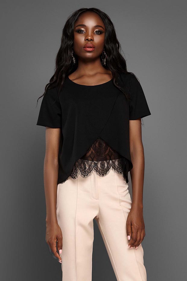 

Женская JADONE FASHION блуза из креп-шифона с кружевом «реснички» Силия цвет черный  (Кофта Силия черный, Женская JADONE FASHION блуза из креп-шифона с кружевом «реснички» Силия цвет черный L (Кофта Силия черный)