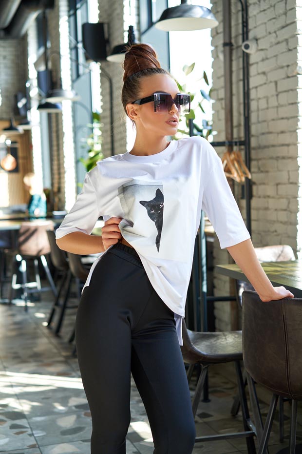 

Футболка JADONE FASHION Кэт белый S (Футболка Кэт белый)