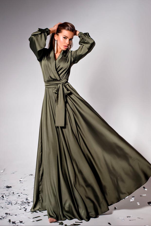 

Женское JADONE FASHION шелковое платье с поясом Shine цвет хаки  (Платье Shine хаки, Женское JADONE FASHION шелковое платье с поясом Shine цвет хаки M (Платье Shine хаки)