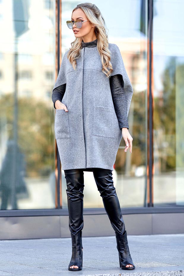 

Жилет-кейп JADONE FASHION Чизара серый M (Жилет-кейп Чизара серый)