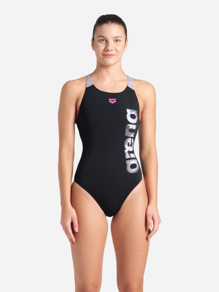 Акція на Купальник жіночий Arena Airbrush Graphic Swimsuit V Ba 007953-508 40 Чорний/Зелений від Rozetka