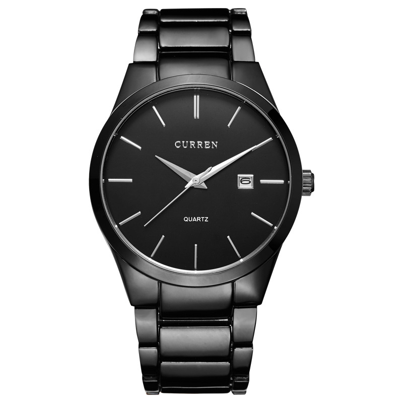 

Мужские кварцевые часы Curren Black наручные классические на стальном браслете + коробка (1008-0223)