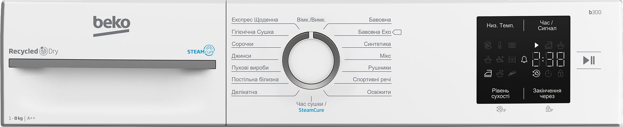 Комплект машин BEKO Пральна BM1WFSU38033WB + Сушильна BM3T38239WW — фото 14