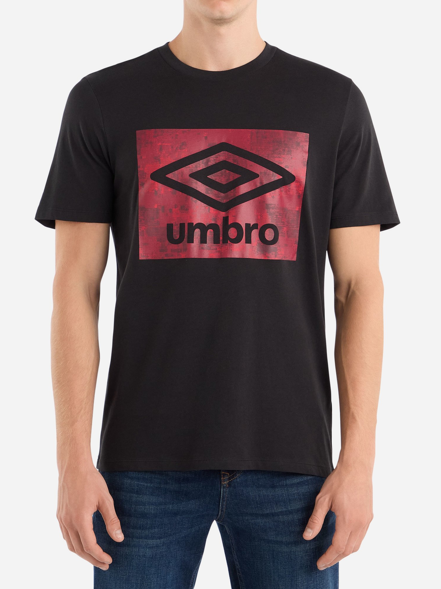 Акція на Футболка бавовняна довга чоловіча Umbro Digi Camo Box Graphic Tee 66437U-060 L Чорна від Rozetka