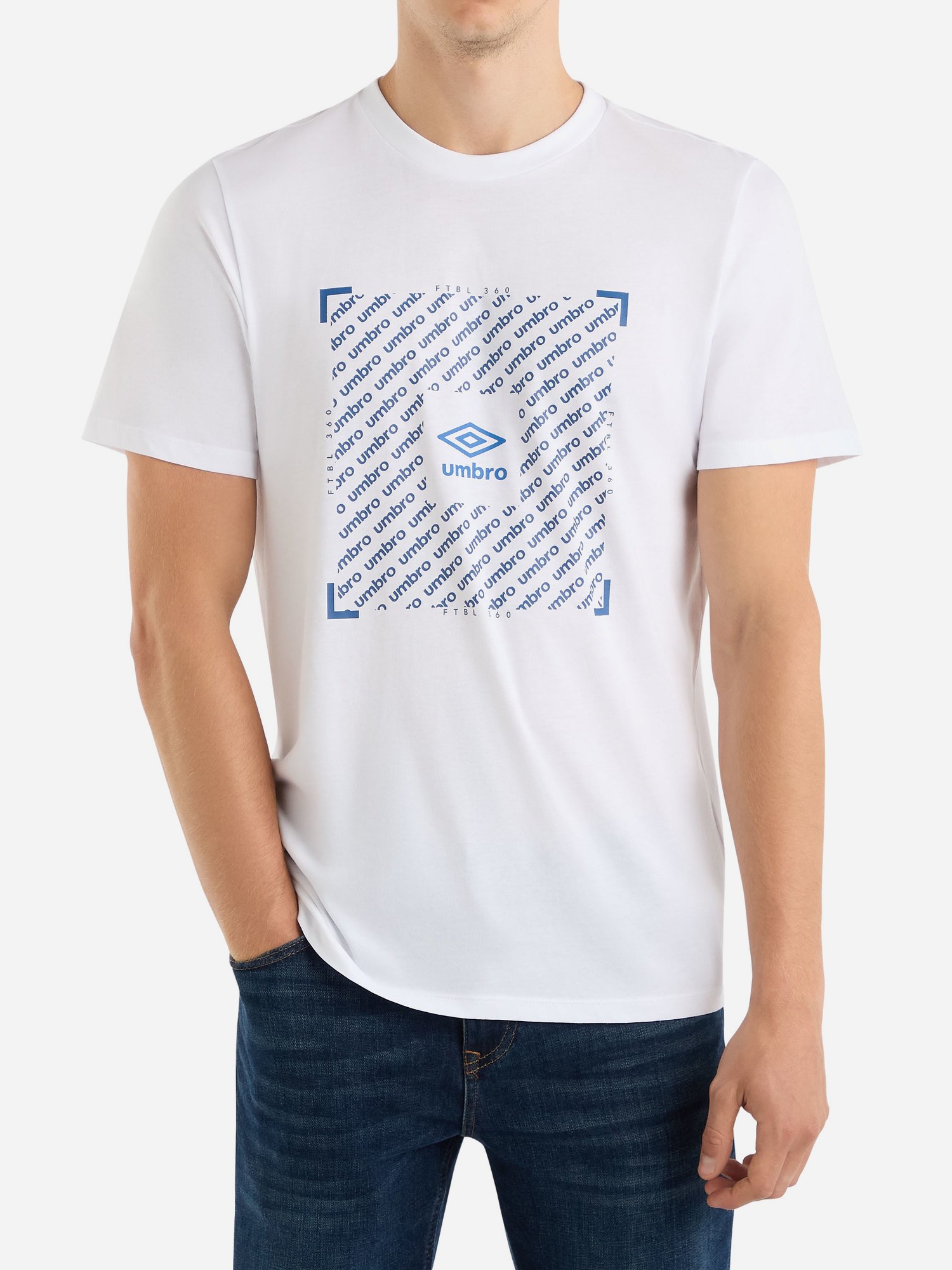 Акція на Футболка бавовняна довга чоловіча Umbro Ftbl Box Graphic Tee 66554U-13V M Біла від Rozetka