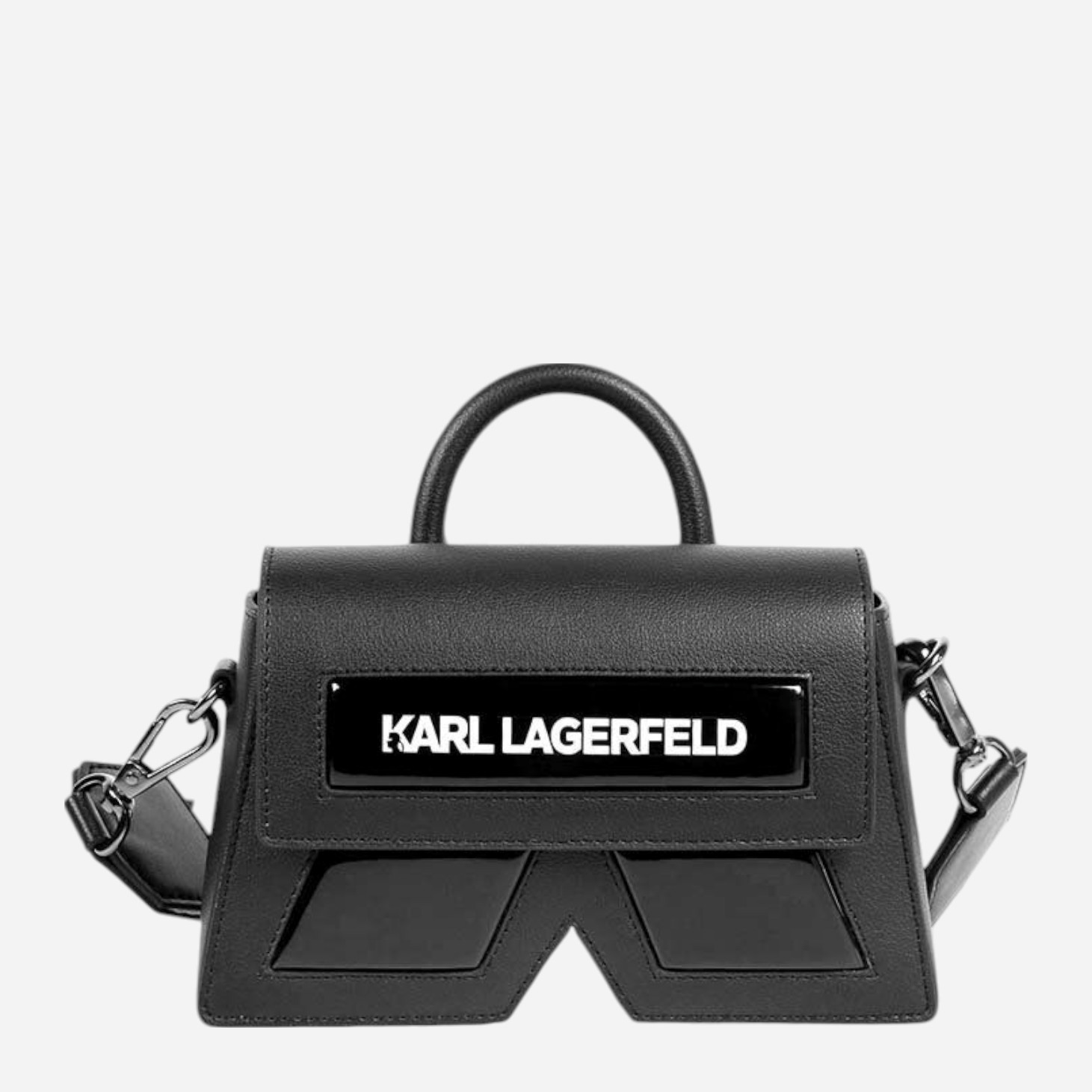 Акція на Сумка крос-боді через плече жіноча тканинна маленька Karl Lagerfeld 452892337 Чорна від Rozetka