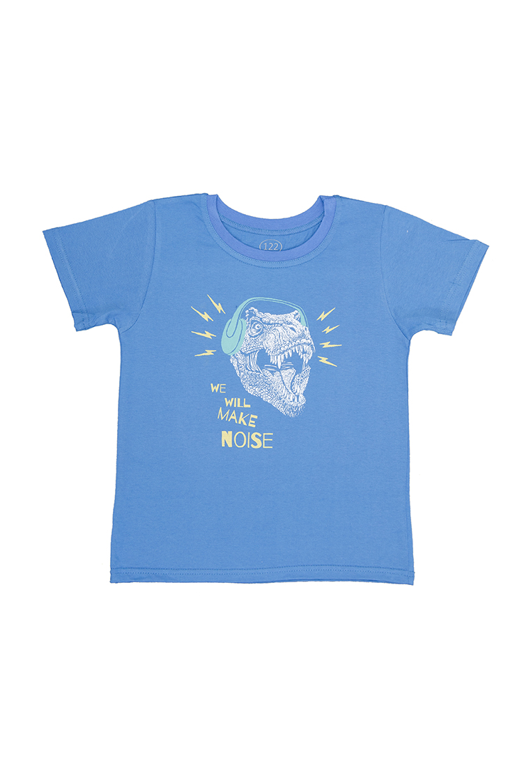 

Футболка для мальчиков с красивой печатью Фламинго текстиль 825-110-1 р64 128см джинс 52483