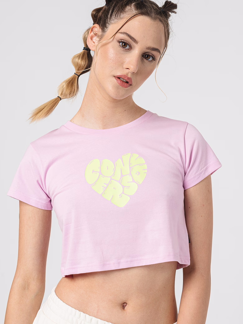 Акція на Футболка бавовняна жіноча Converse Colorful Heart Tee Stardust Lilac 10026369-523 XS Лілова від Rozetka