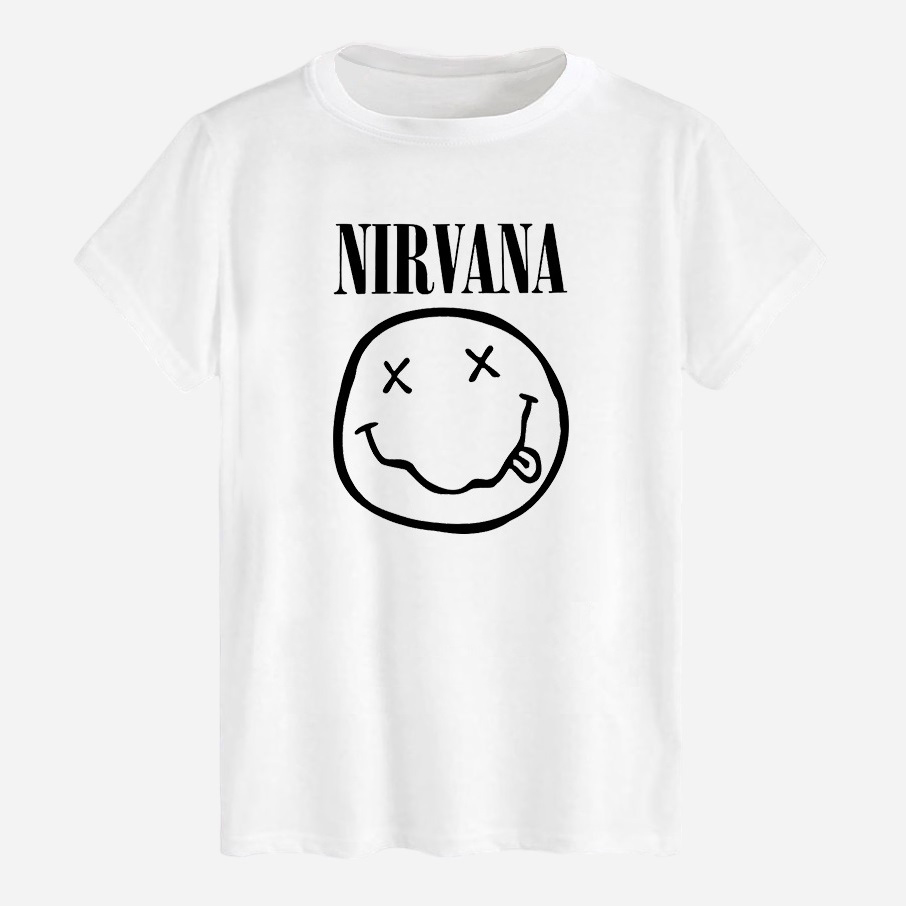 Акція на Футболка бавовняна довга чоловіча Likey Nirvana Smile M150-0419 XXL Біла від Rozetka