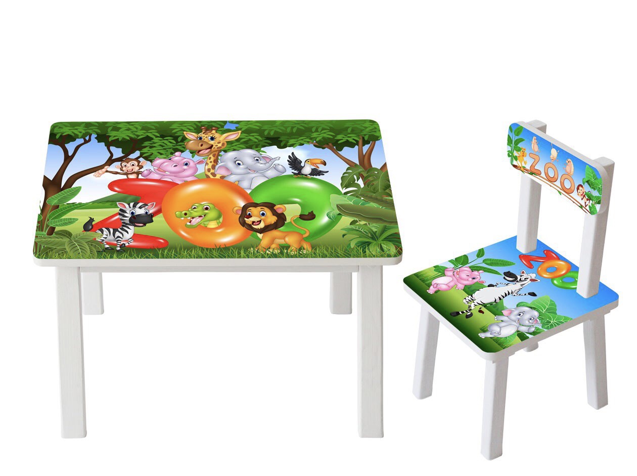

Столик детский и стульчик Toys высота 43,5 см. 60/40 Зоопарк BSM2К-33