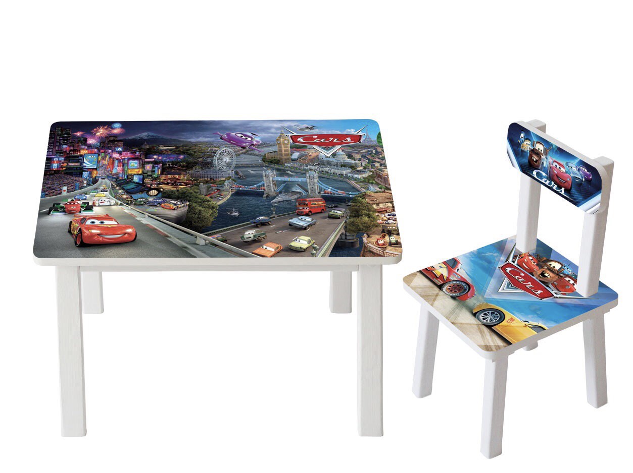 

Столик детский и стульчик Toys высота 43,5 см. 60/40 Тачки город BSM2К-15