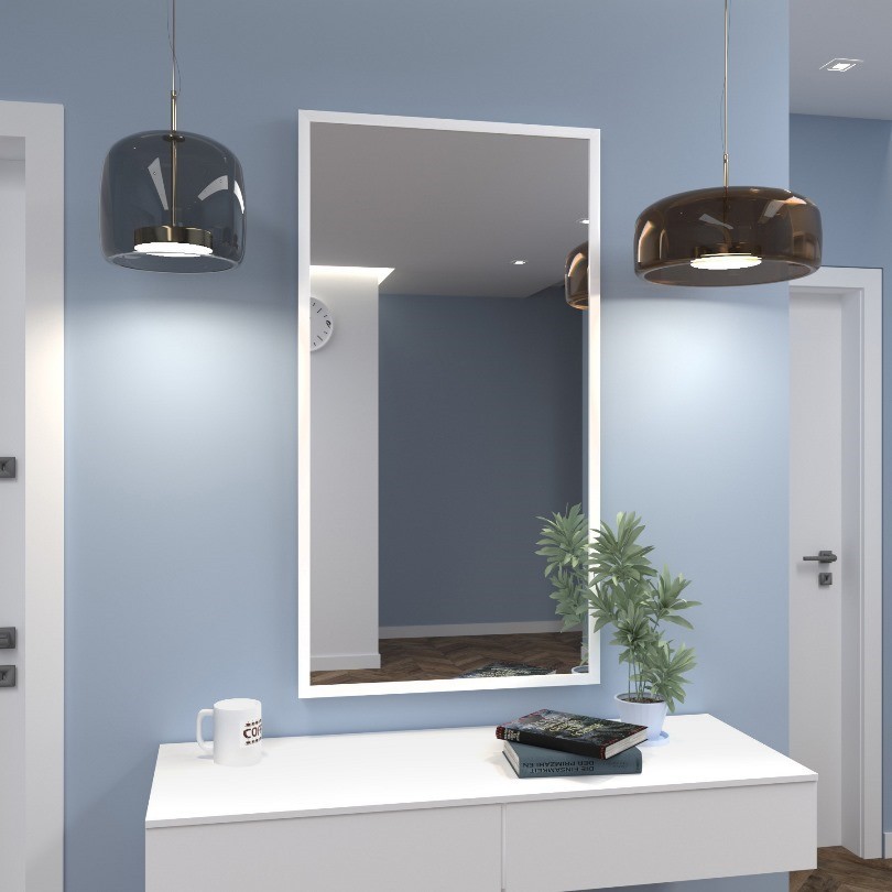 

Зеркало в прихожую Spark-decor Hello White 400 х 1700