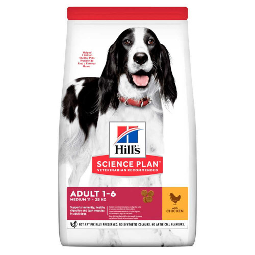 

Сухой корм Hills Science Plan Adult Medium для собак с курицей, 2.5 кг
