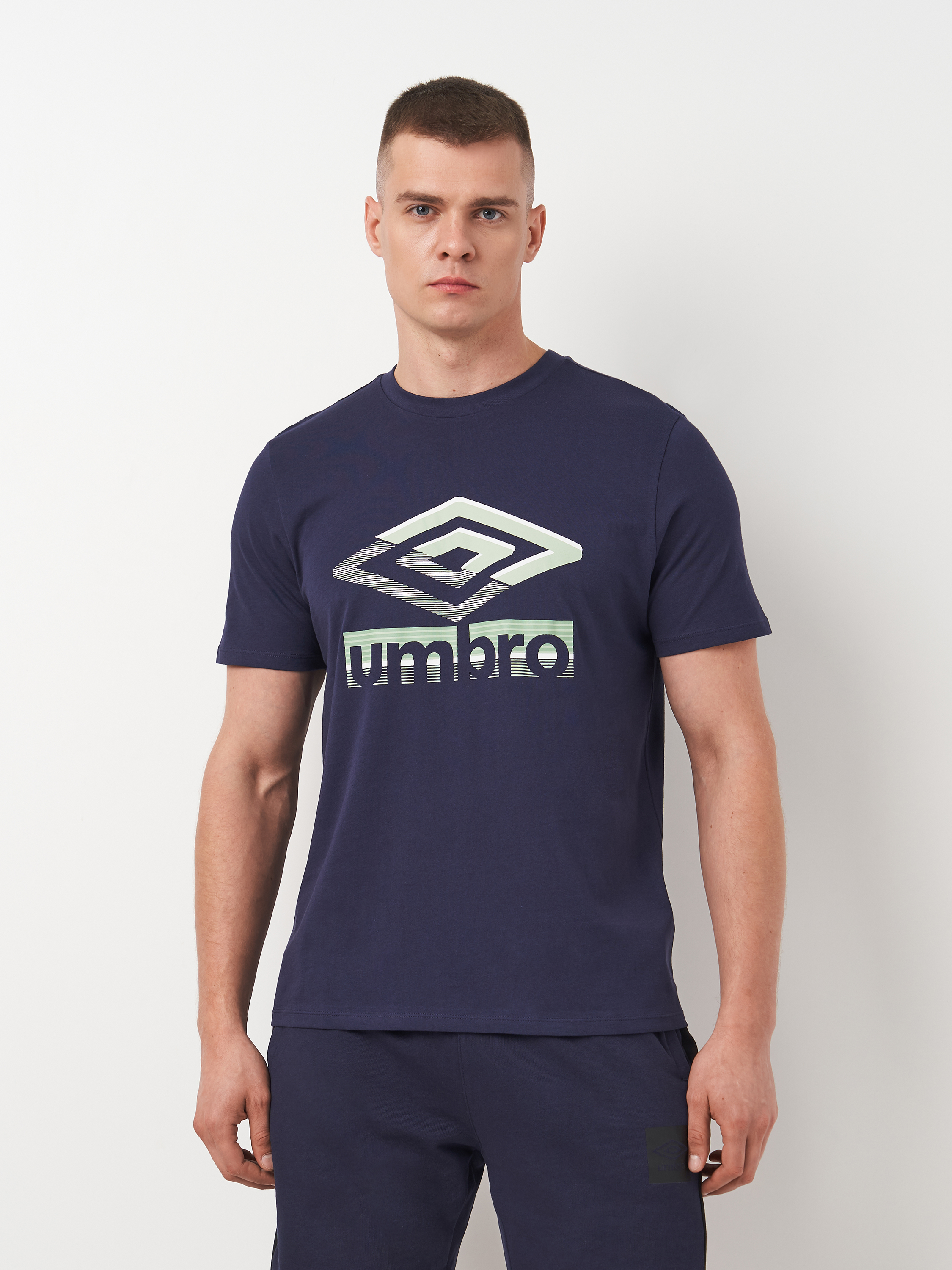 Акція на Футболка бавовняна довга чоловіча Umbro Glitch Graphic Tee 66436U-4BK M Темно-сіра від Rozetka