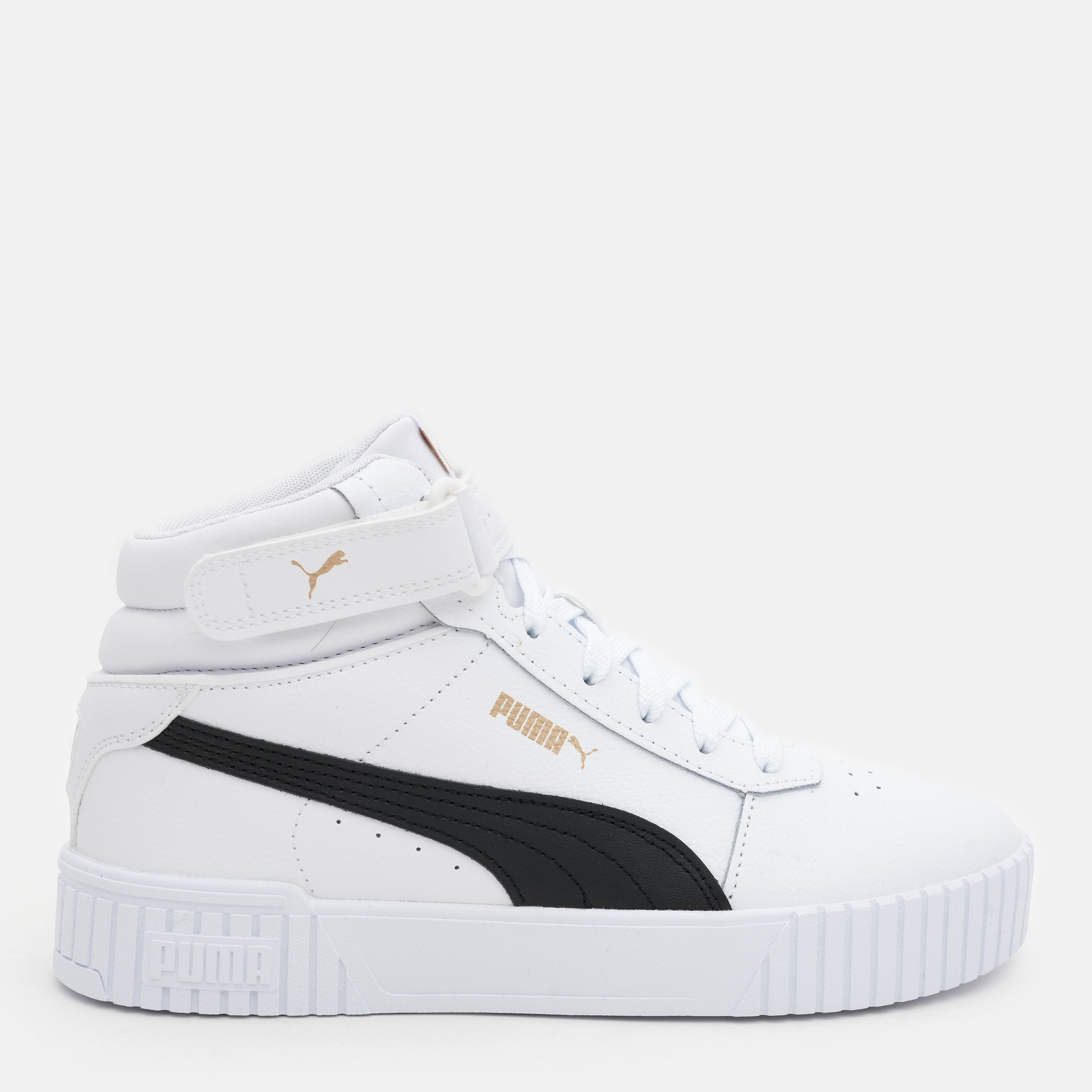 Акція на Жіночі кеди високі Puma Carina 2.0 Mid 38585106 36 (3.5UK) 22.5 см Puma White-Puma Black-Puma Gold від Rozetka