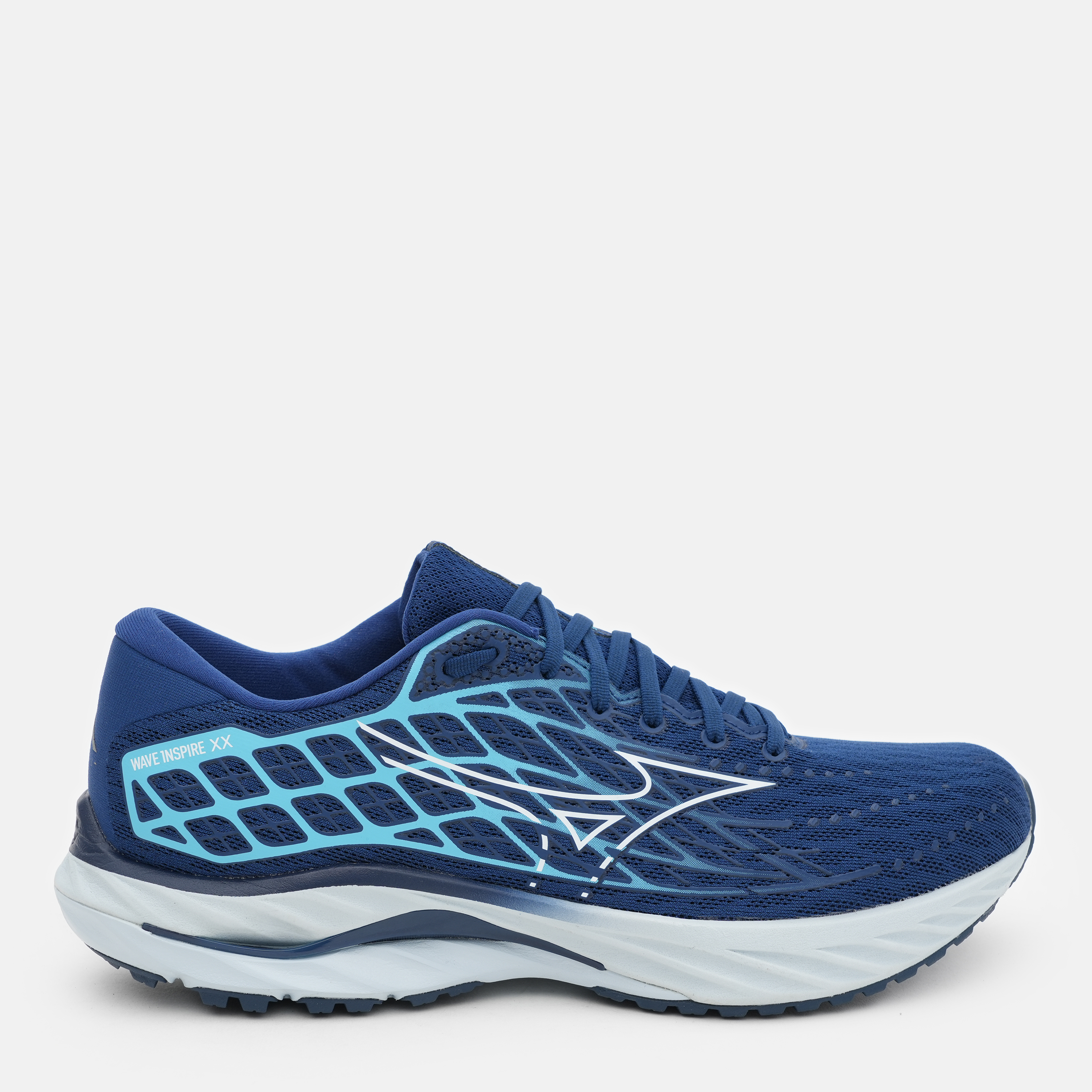 Акція на Чоловічі кросівки для бігу Mizuno Wave Inspire 20 J1GC244451 43 (9UK) 28 см Estate Blue/White/River Blue від Rozetka