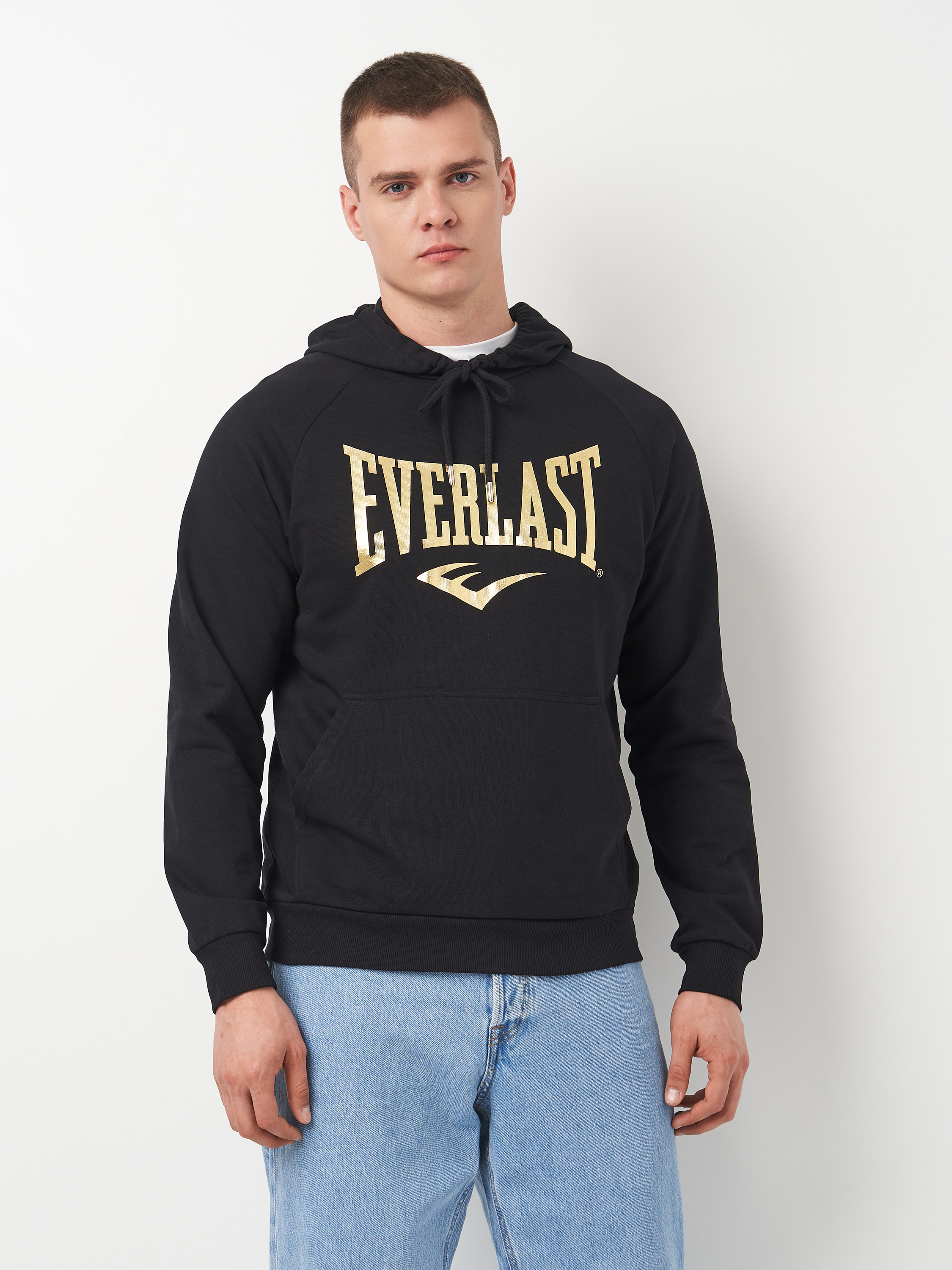 Акція на Світшот чоловічий Everlast Cappuccio Felpa 37M297D80-20GD 2XL Чорний із золотистим від Rozetka