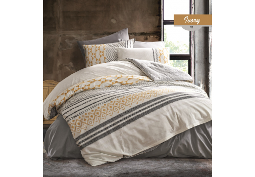 

Комплект постельного белья Majoli Ivory v3 Grey 200x220 Серый