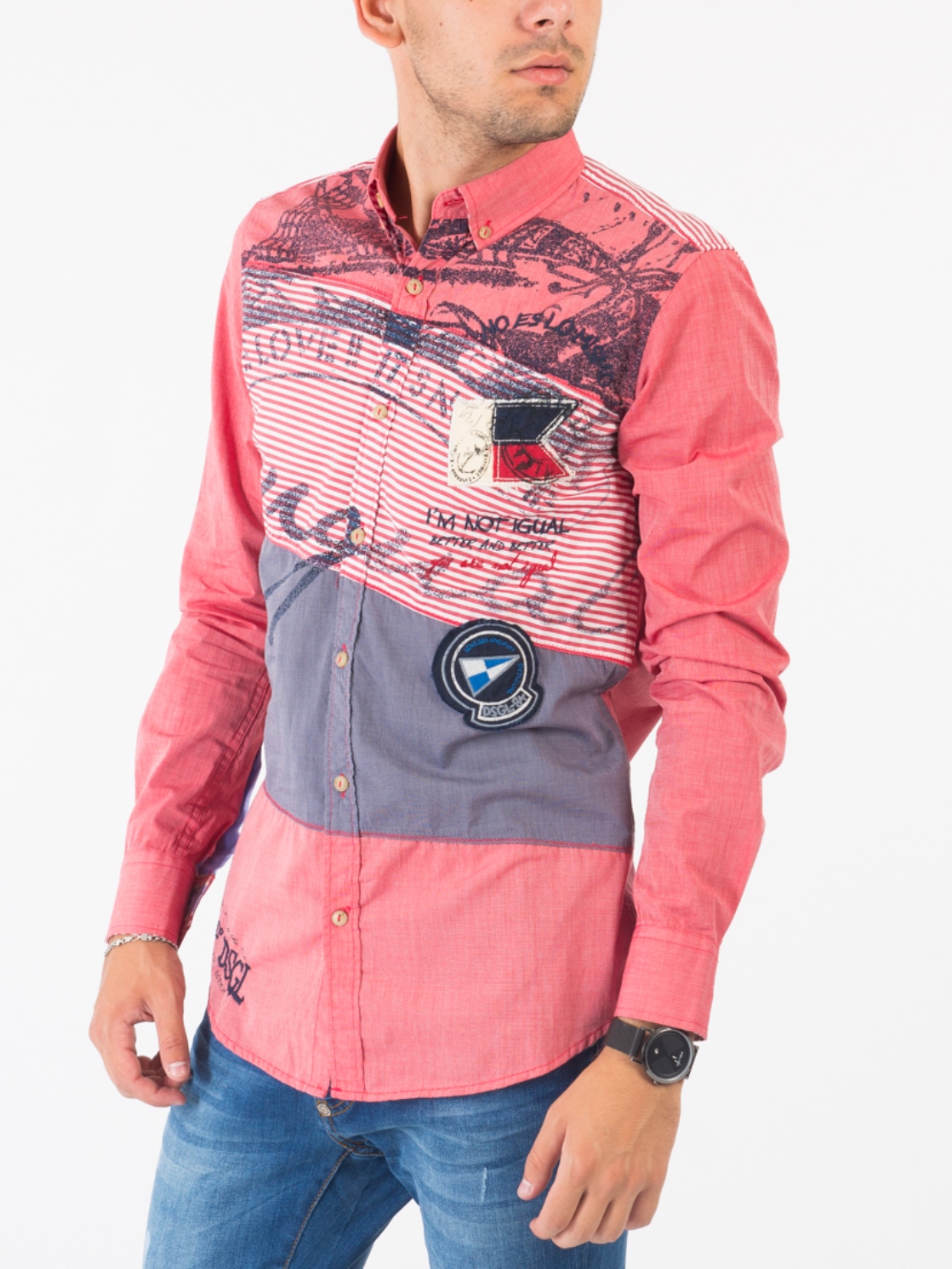

Рубашка Desigual 37c1210  Розовый, Рубашка Desigual 37c1210 S Розовый